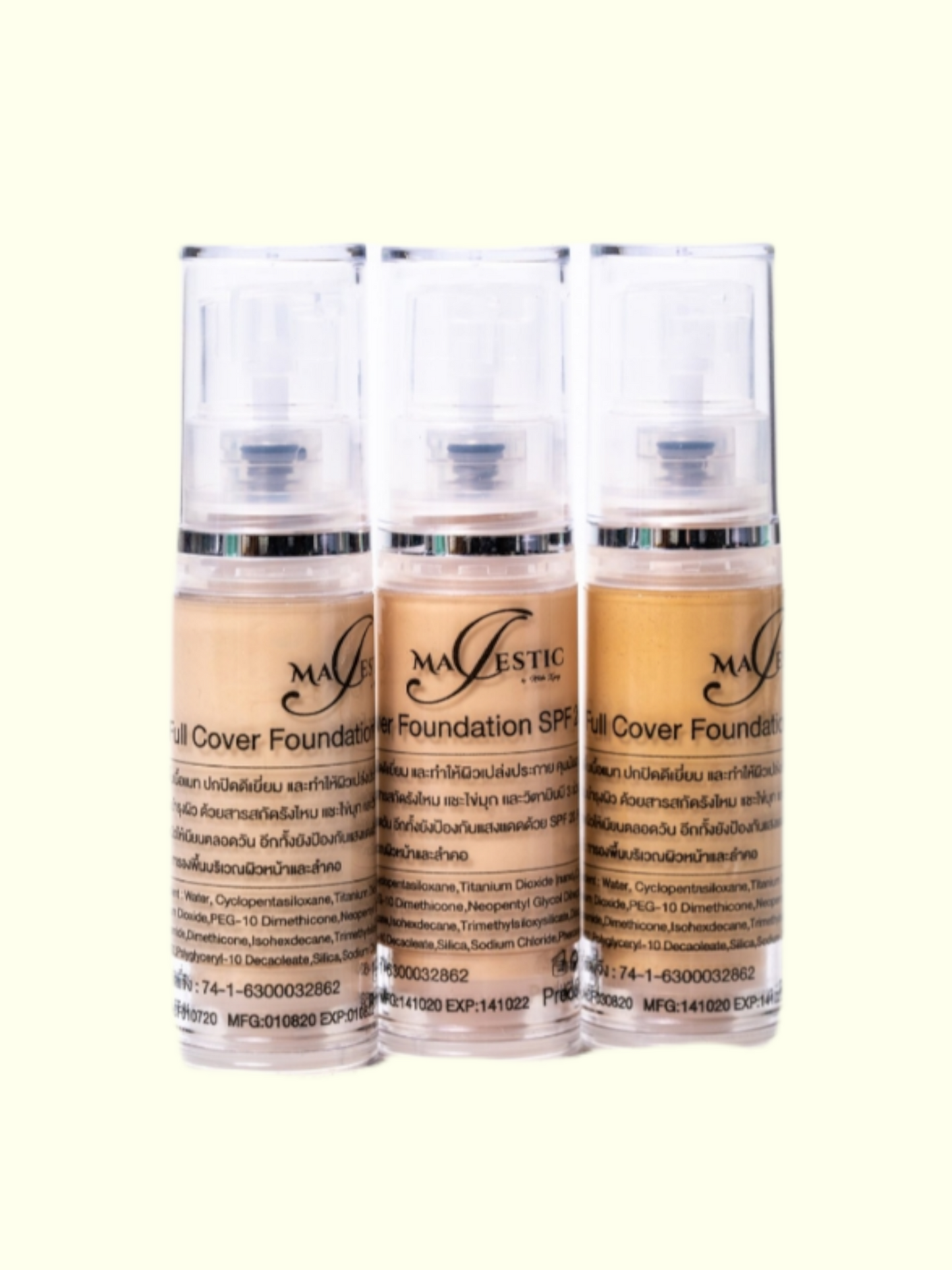 Sample Majestic Full Cover Foundation no1 & no2 & no3